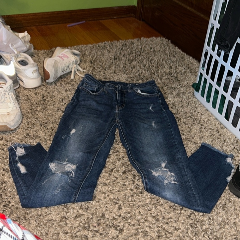 Blue washed skinny jeans
